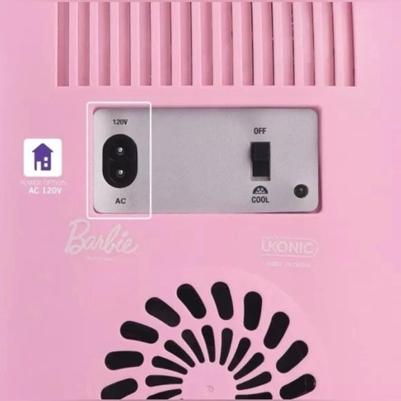 BARBIE Mirror Beauty Cooler Mini Fridge Glass Door Pink NEW IN BOX - Picture 6 of 11